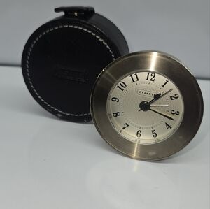COACH Collectors Travel  Clock Alarm Case Spain Made New Batteries RARE Vintage